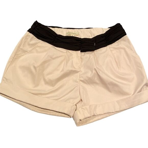 Alythea Two Toned Dress Shorts Size Med Light Pink & Black - Picture 1 of 10